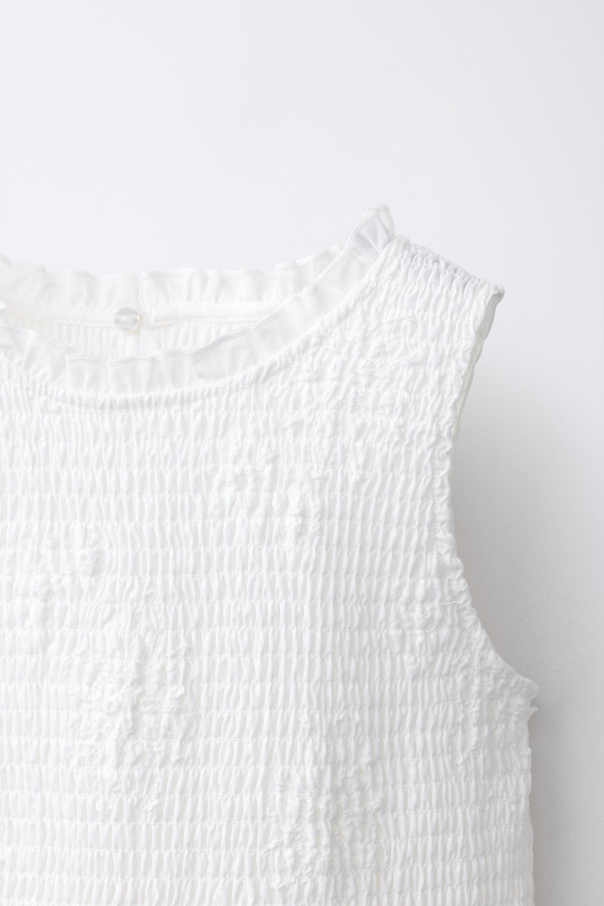 EMBROIDERED FLORAL RUFFLED DRESS